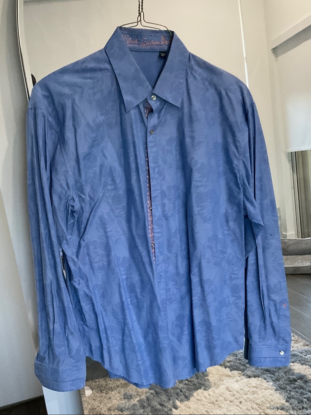 Robert Graham Men's Blue Patterned Dress Shirt